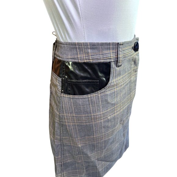 Derek Lam 10 Crosby Womens Gray Plaid Mini Skirt Size 12 Button & Zipper Closure - Picture 4 of 10